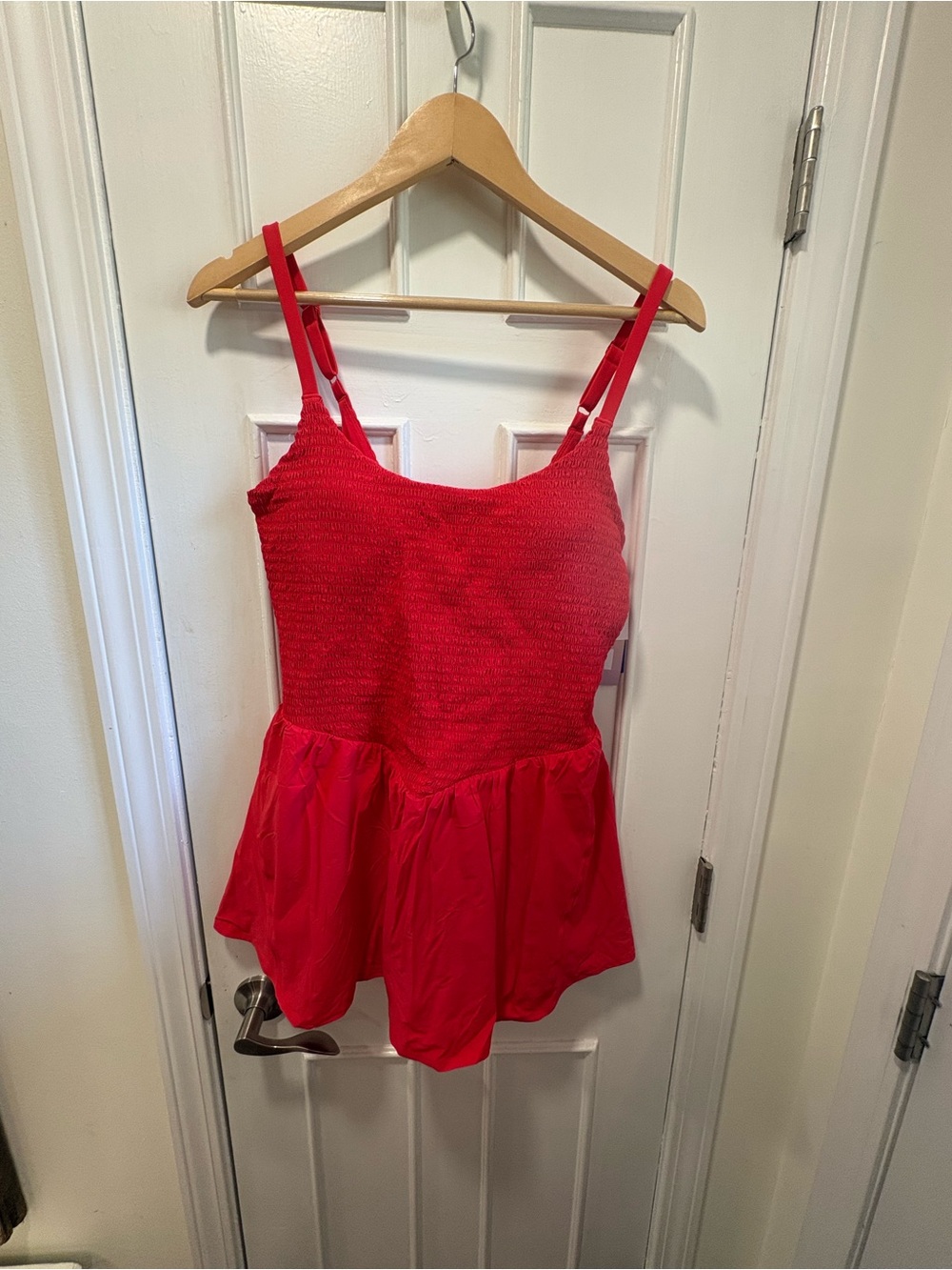 JoyLab Red Smocked Peplum Cami